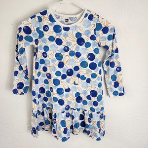 Tea Collection Girl's Long Sleeve, Ruffled Hem, Knee Length Dress